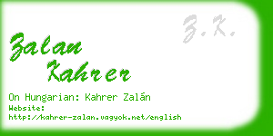 zalan kahrer business card